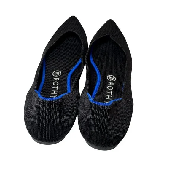 Rothy's Ballet Flats Womens Sz 11 The Point Toe Black Knit Shoes Slip On Comfort - Picture 4 of 6